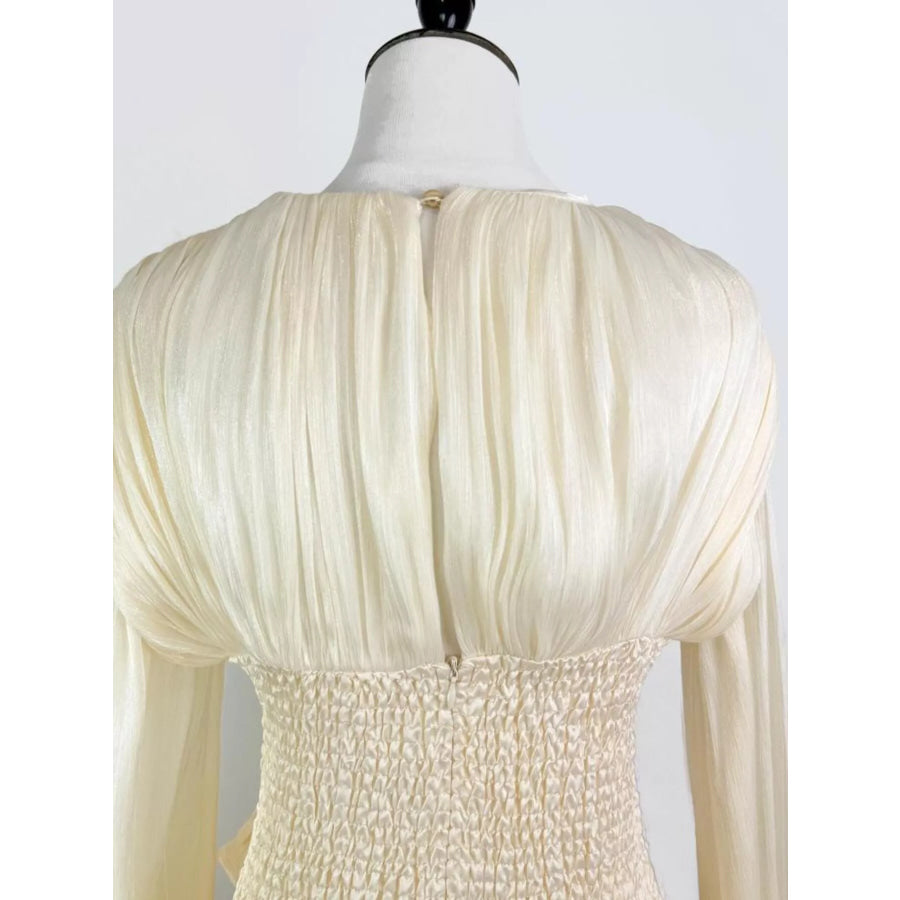 Ruffled Long Sleeve Mini Dress Apparel and Accessories