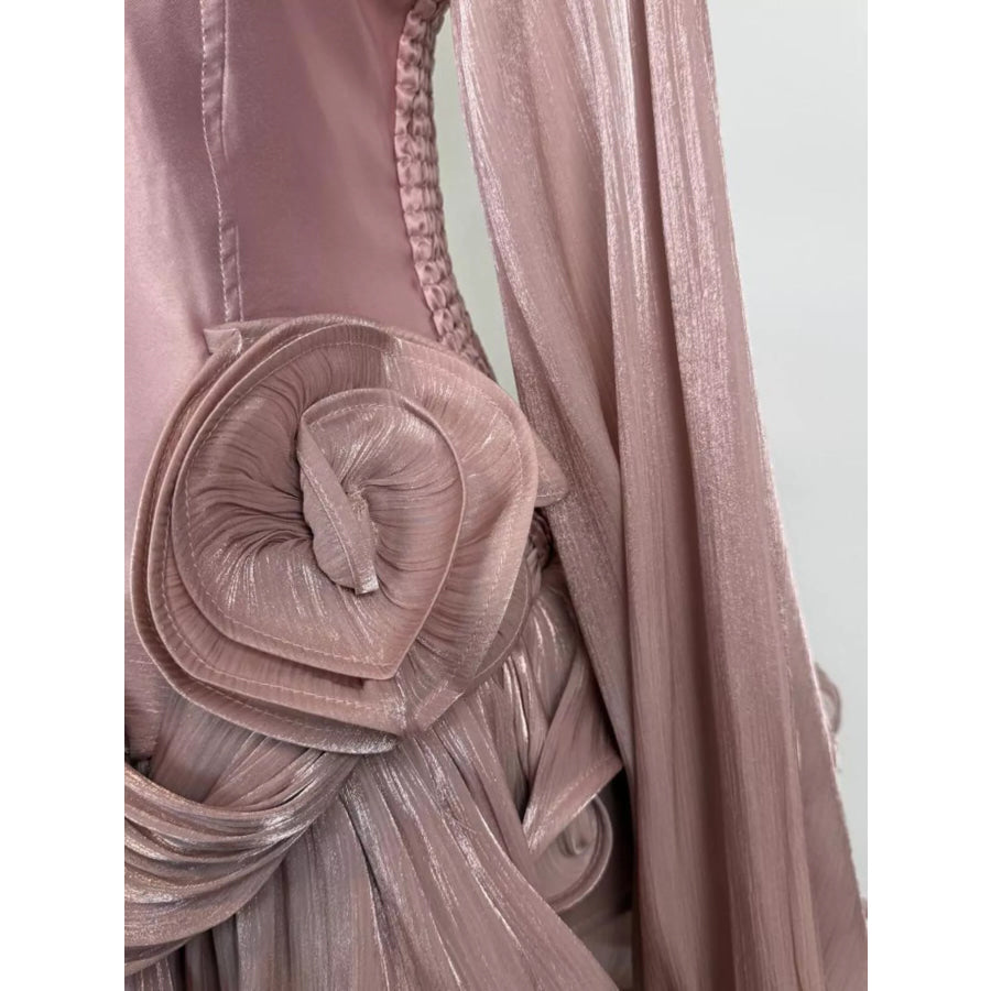 Ruffled Long Sleeve Mini Dress Apparel and Accessories