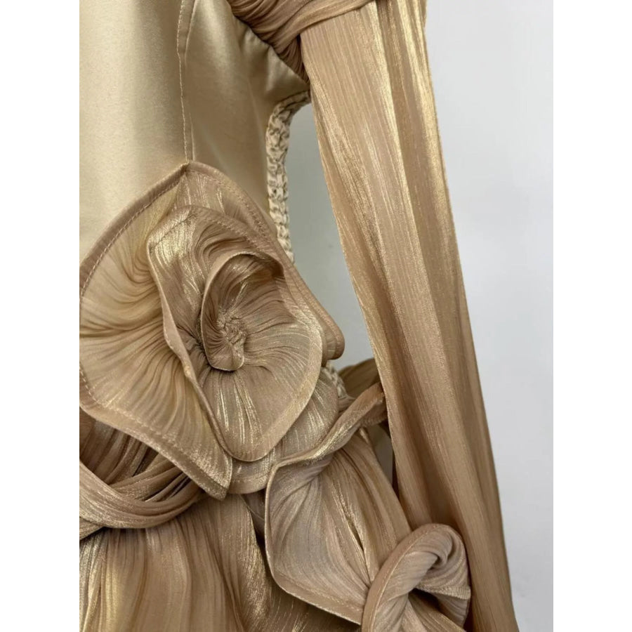 Ruffled Long Sleeve Mini Dress Apparel and Accessories