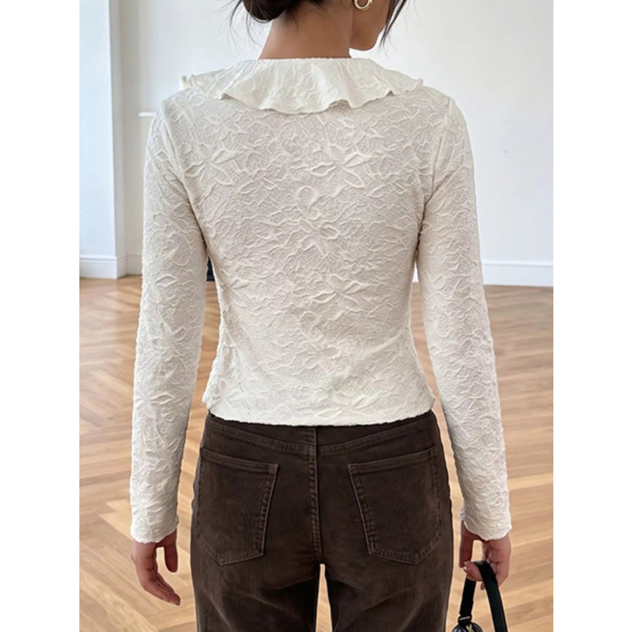 Ruffled Long-Sleeve T-Shirt Apparel and Accessories