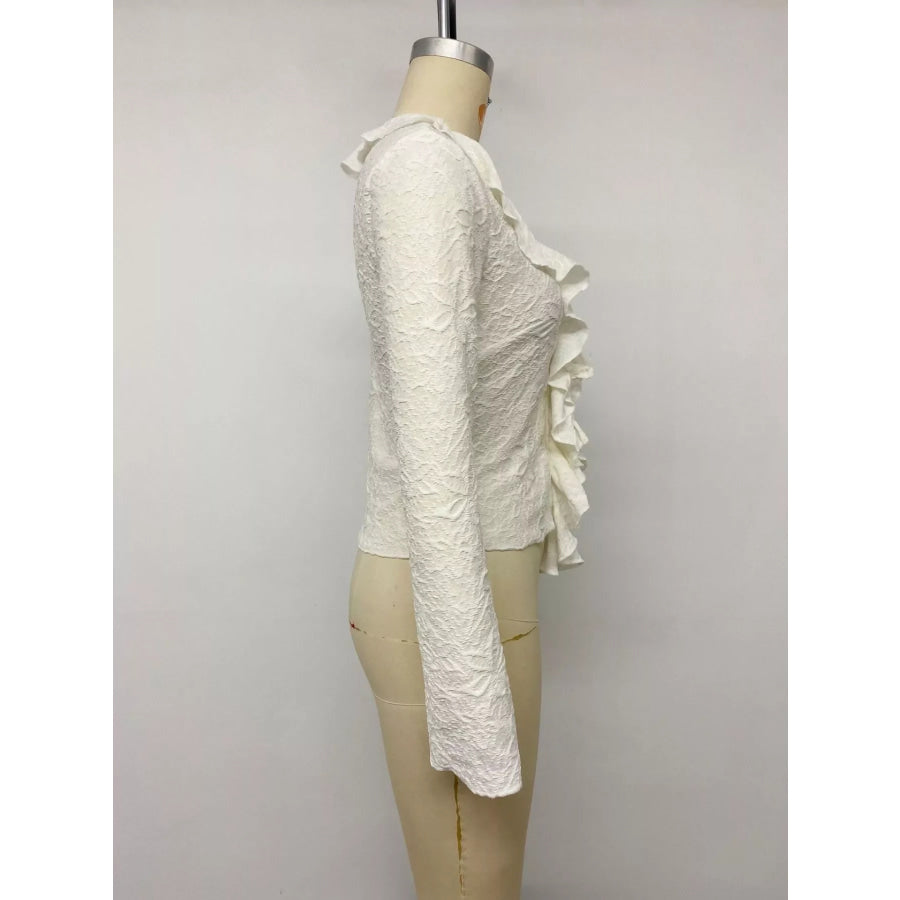 Ruffled Long-Sleeve T-Shirt Apparel and Accessories