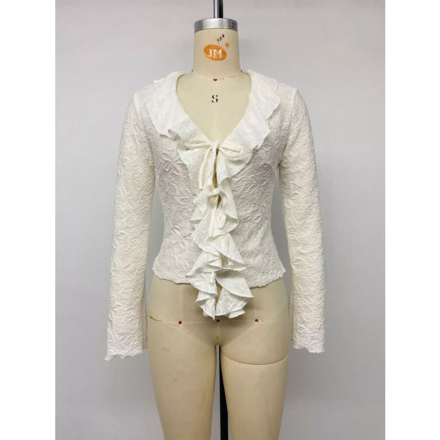 Ruffled Long-Sleeve T-Shirt Apparel and Accessories