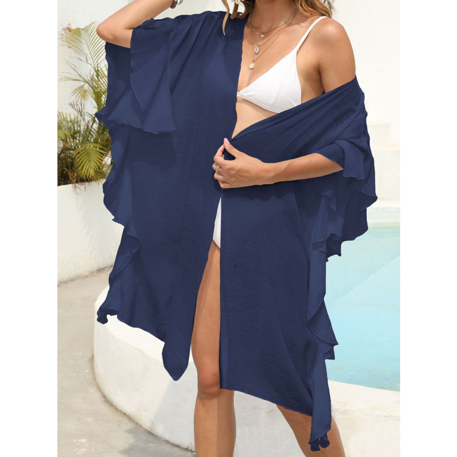 Ruffled Open Front Cover - Up Apparel and Accessories