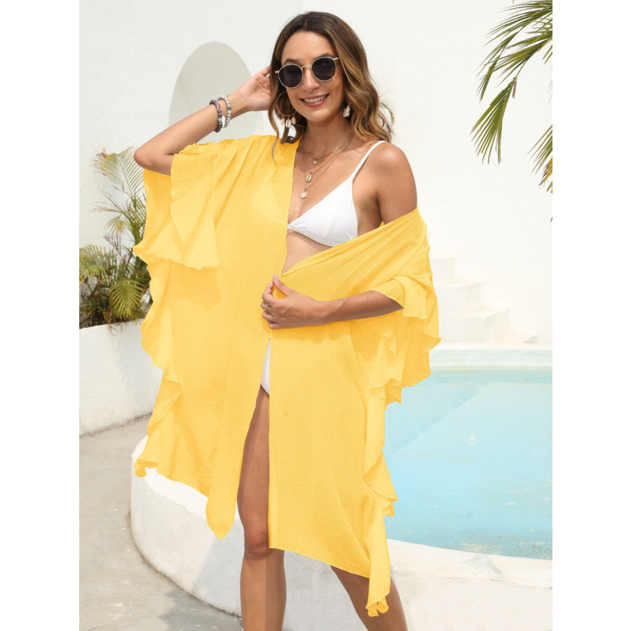Ruffled Open Front Cover - Up Apparel and Accessories