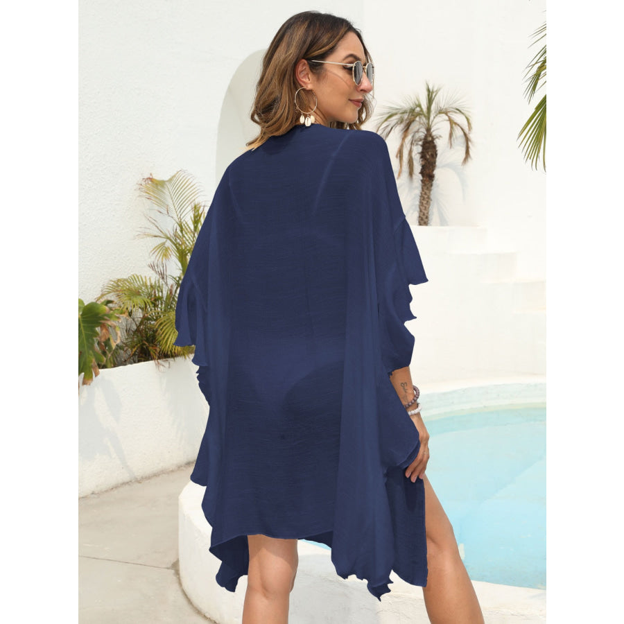 Ruffled Open Front Cover - Up Apparel and Accessories
