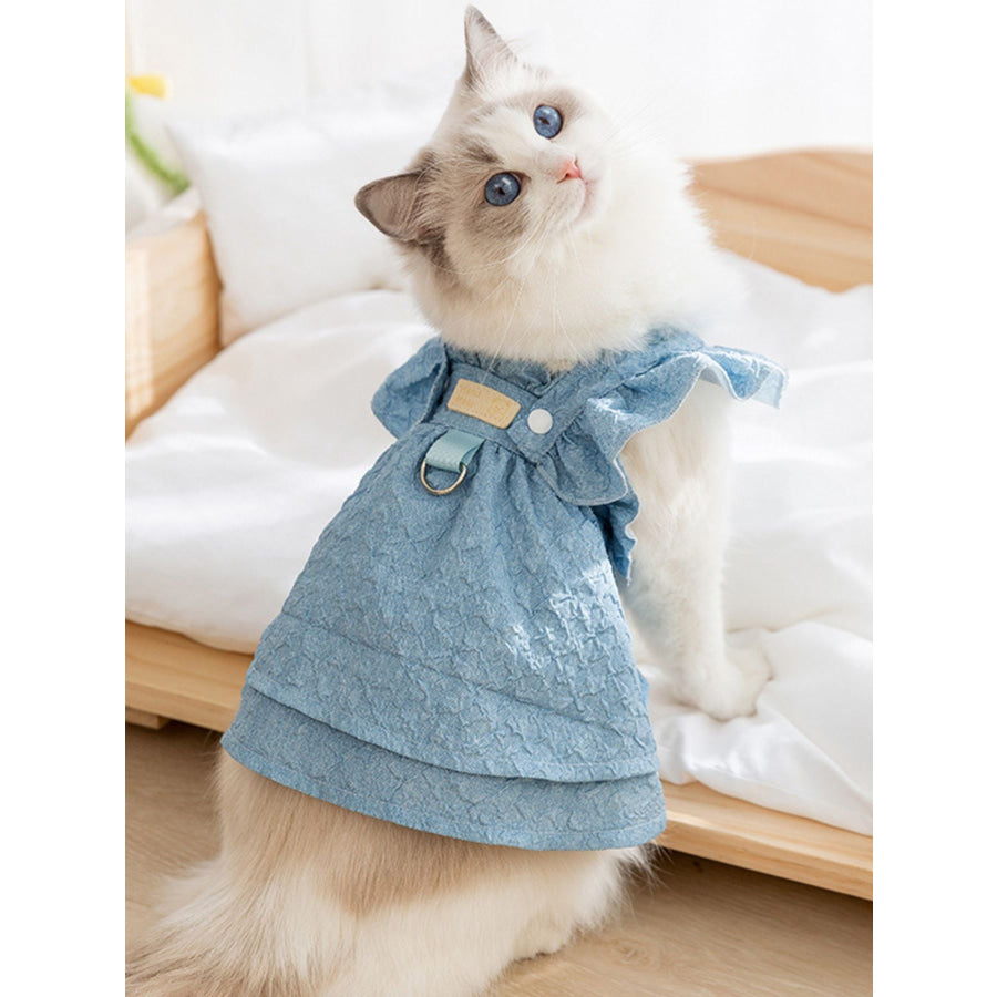 Ruffled Pet Dress Blue Skirt / XS Apparel and Accessories