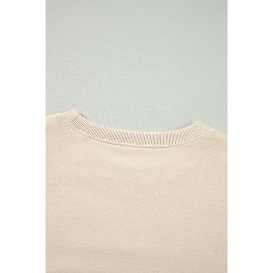 Ruffled Round Neck Long Sleeve Blouse Apparel and Accessories