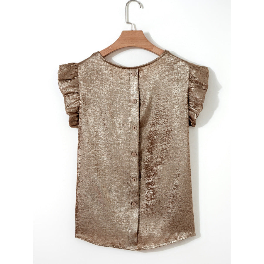 Ruffled Round Neck Tank Apparel and Accessories