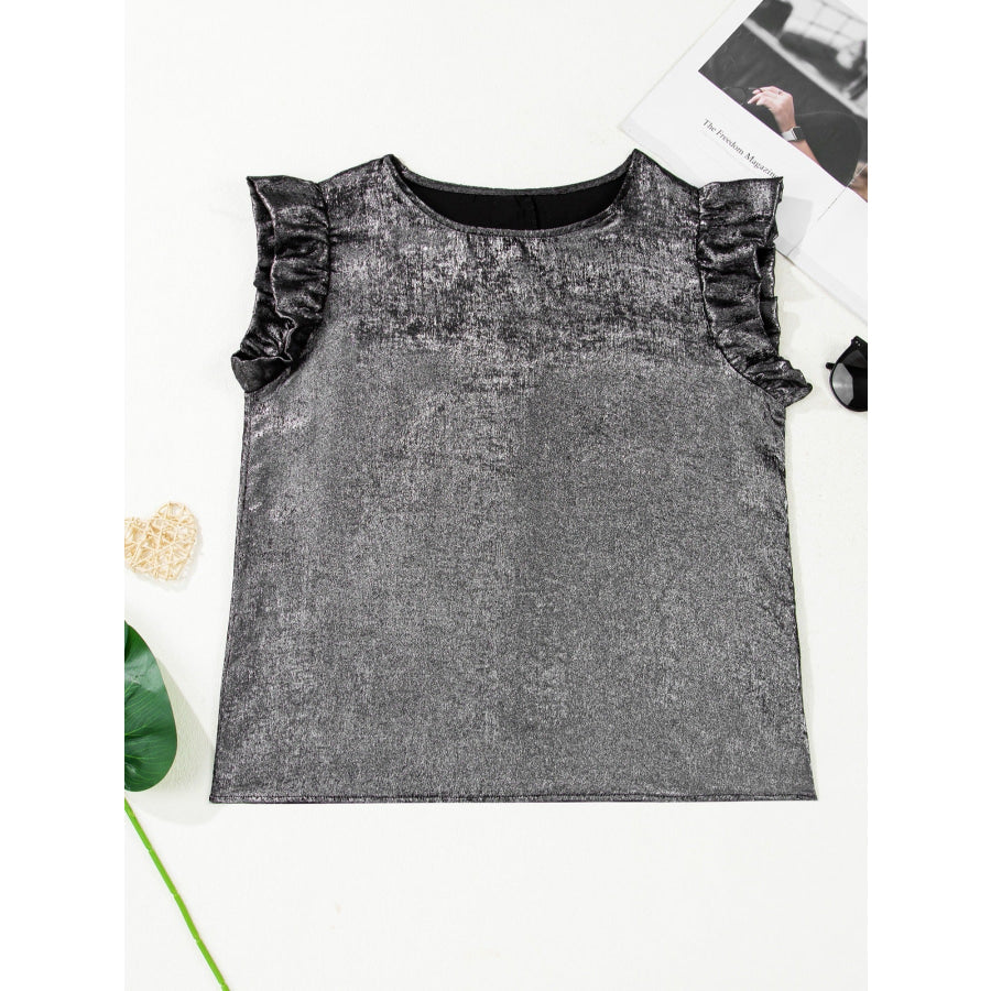 Ruffled Round Neck Tank Apparel and Accessories