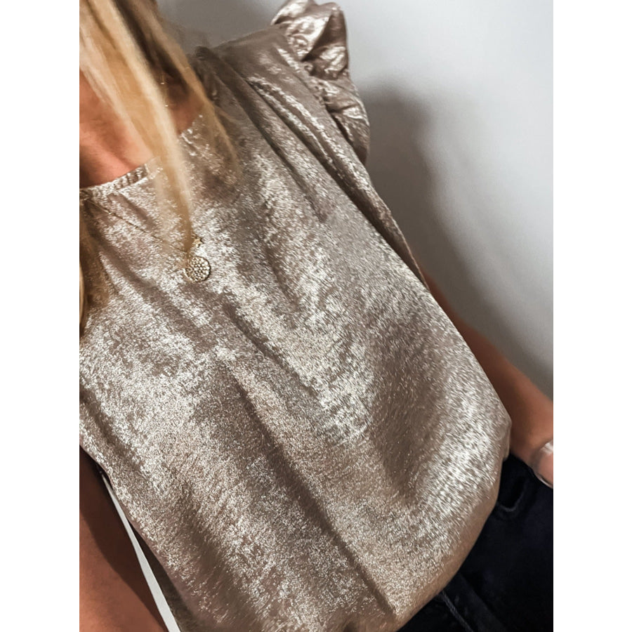 Ruffled Round Neck Tank Apparel and Accessories