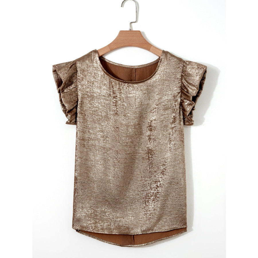 Ruffled Round Neck Tank Apparel and Accessories