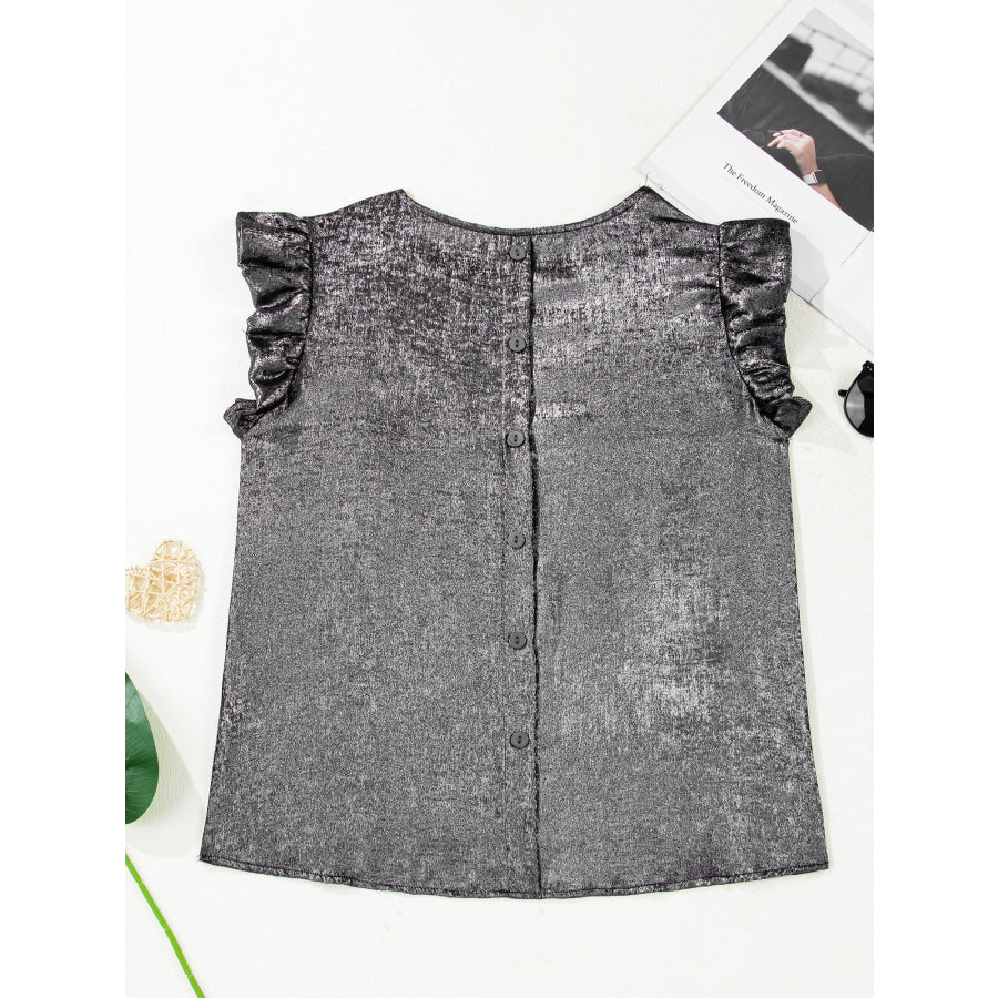 Ruffled Round Neck Tank Apparel and Accessories