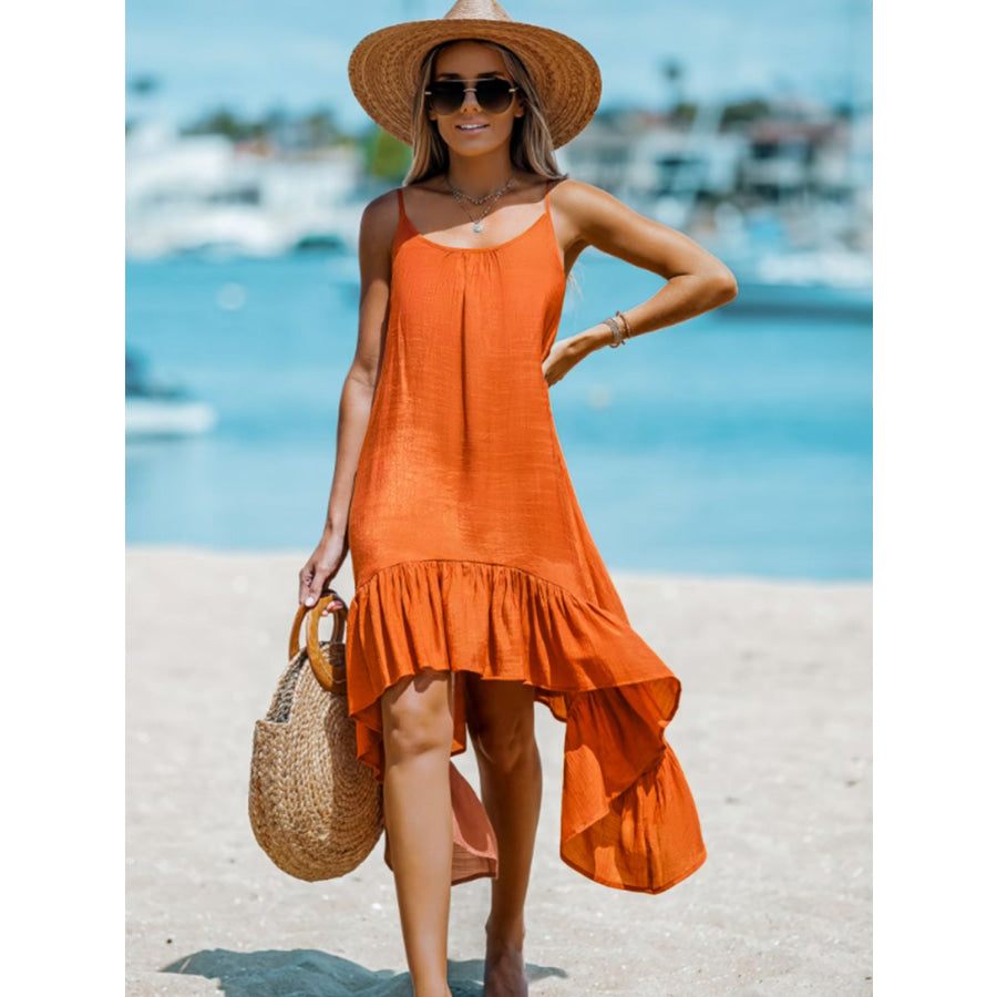 Ruffled Scoop Neck Sleeveless Dress Apparel and Accessories