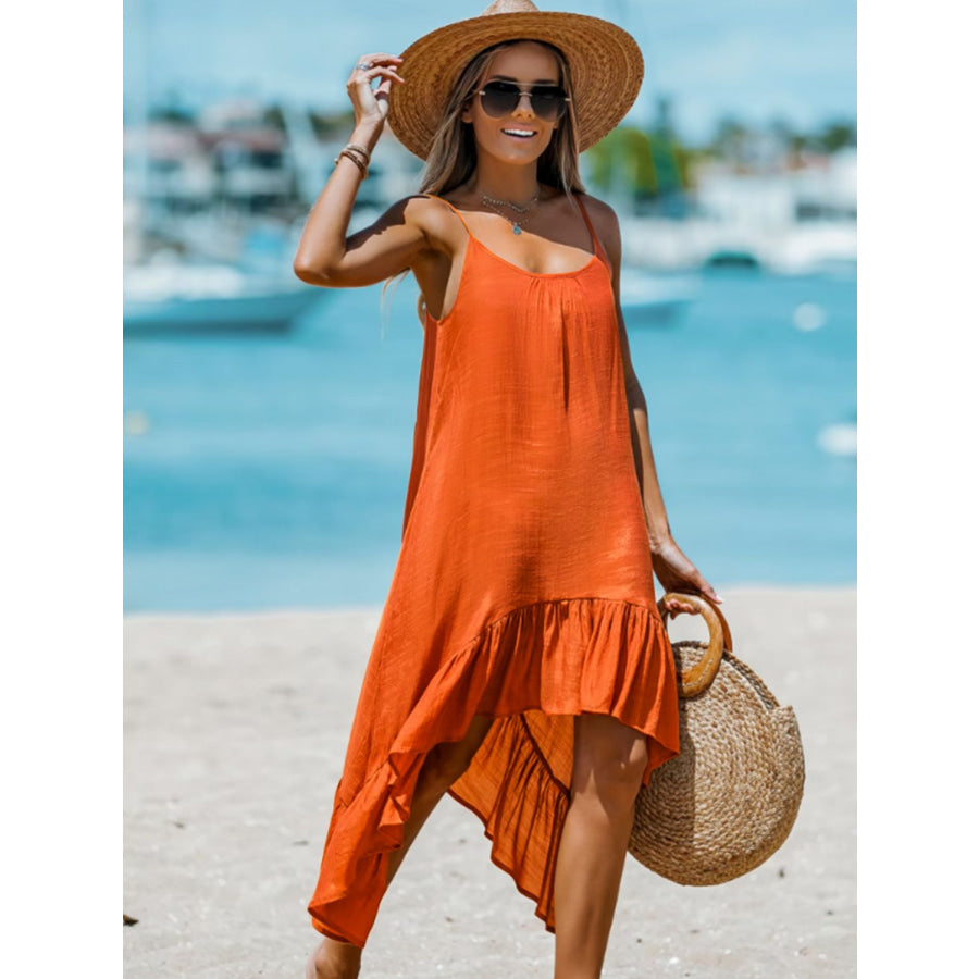 Ruffled Scoop Neck Sleeveless Dress Apparel and Accessories