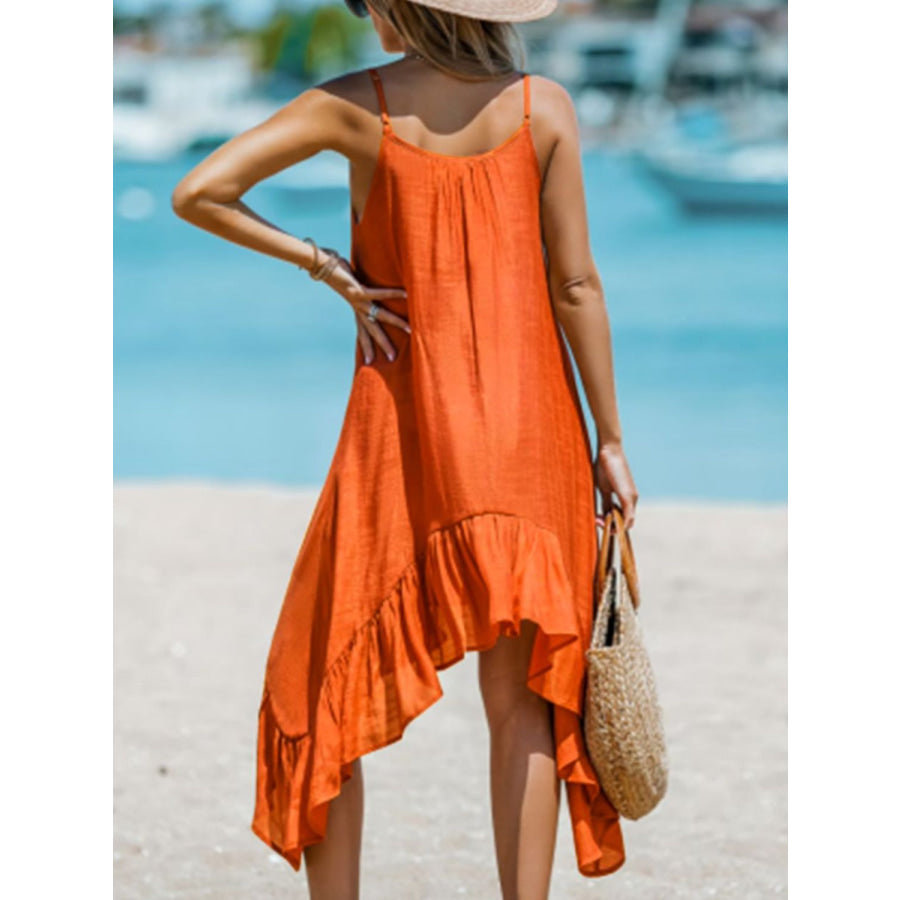 Ruffled Scoop Neck Sleeveless Dress Apparel and Accessories