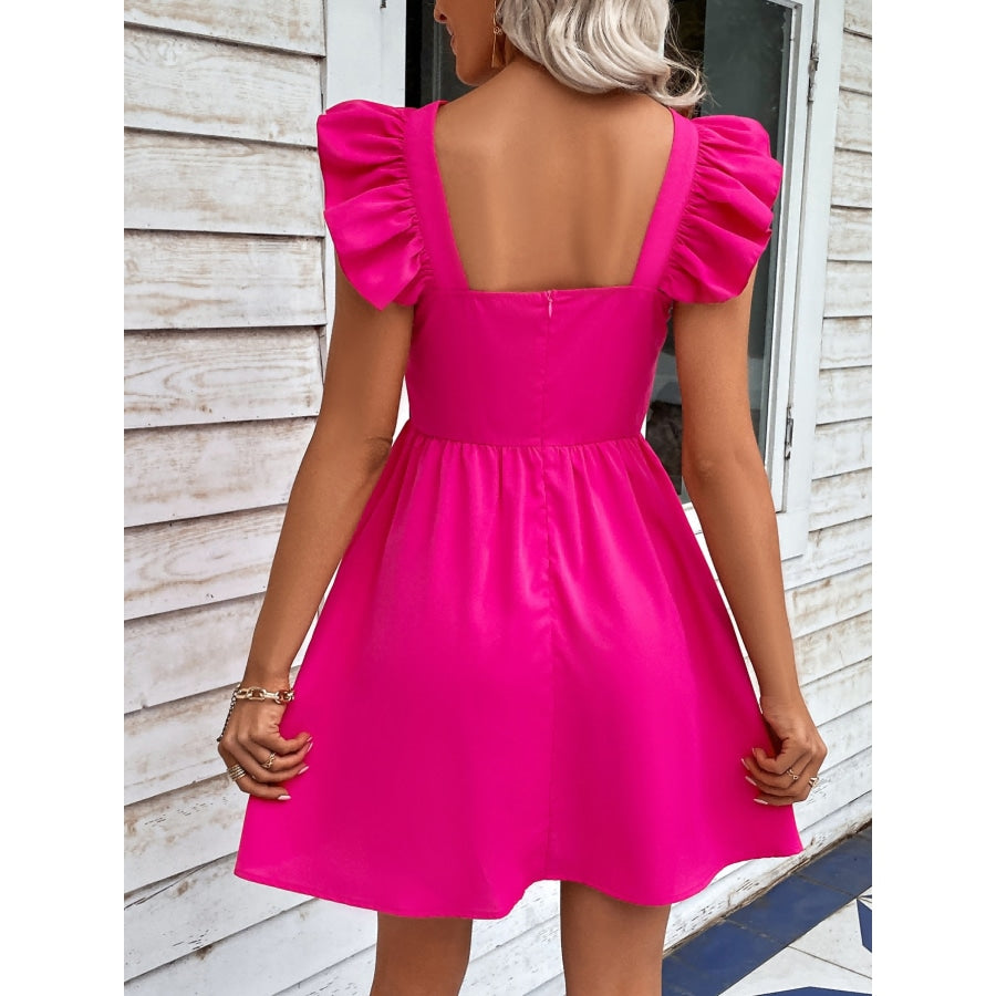 Ruffled Square Neck Dress