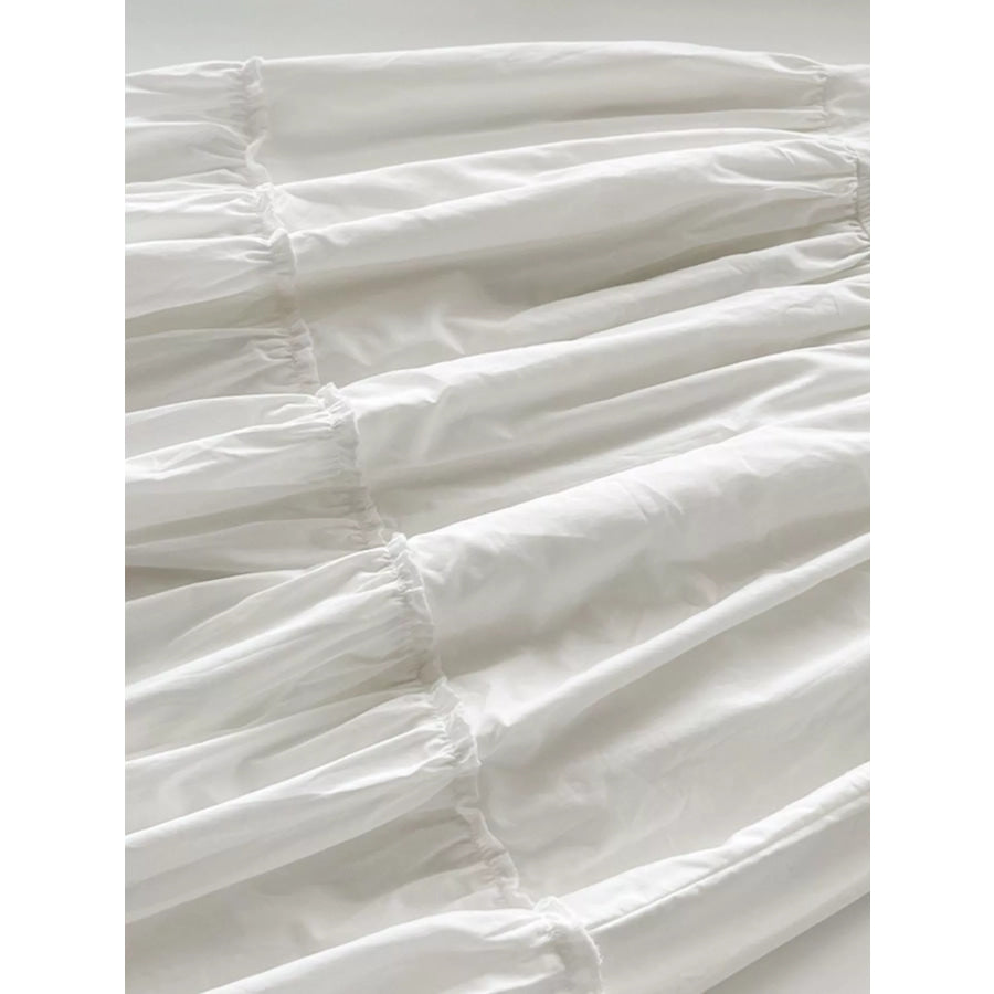 Ruffled Square Neck Tiered Maxi Dress Apparel and Accessories