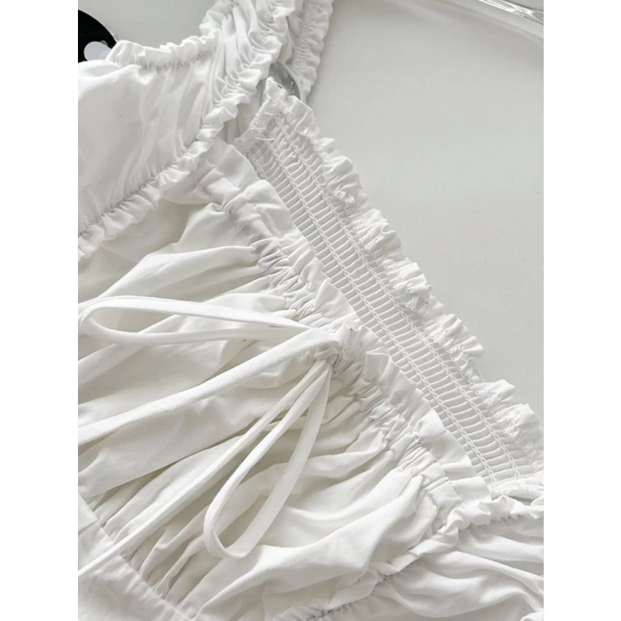 Ruffled Square Neck Tiered Maxi Dress Apparel and Accessories