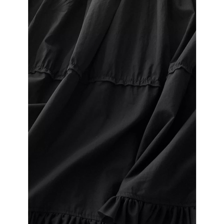 Ruffled Square Neck Tiered Maxi Dress Apparel and Accessories
