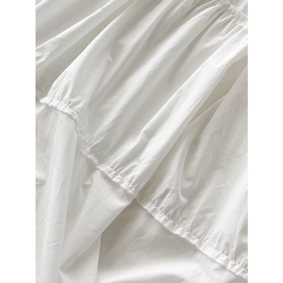 Ruffled Square Neck Tiered Maxi Dress Apparel and Accessories