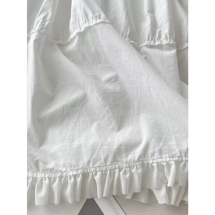 Ruffled Square Neck Tiered Maxi Dress Apparel and Accessories