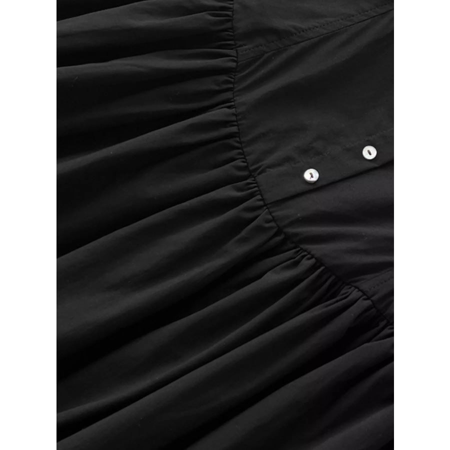 Ruffled Square Neck Tiered Maxi Dress Apparel and Accessories