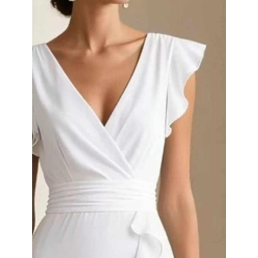 Ruffled Surplice Maxi Dress Apparel and Accessories