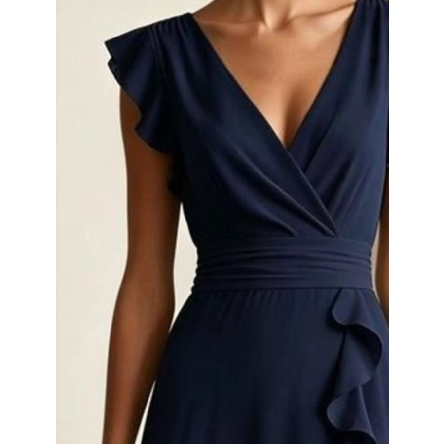 Ruffled Surplice Maxi Dress Apparel and Accessories