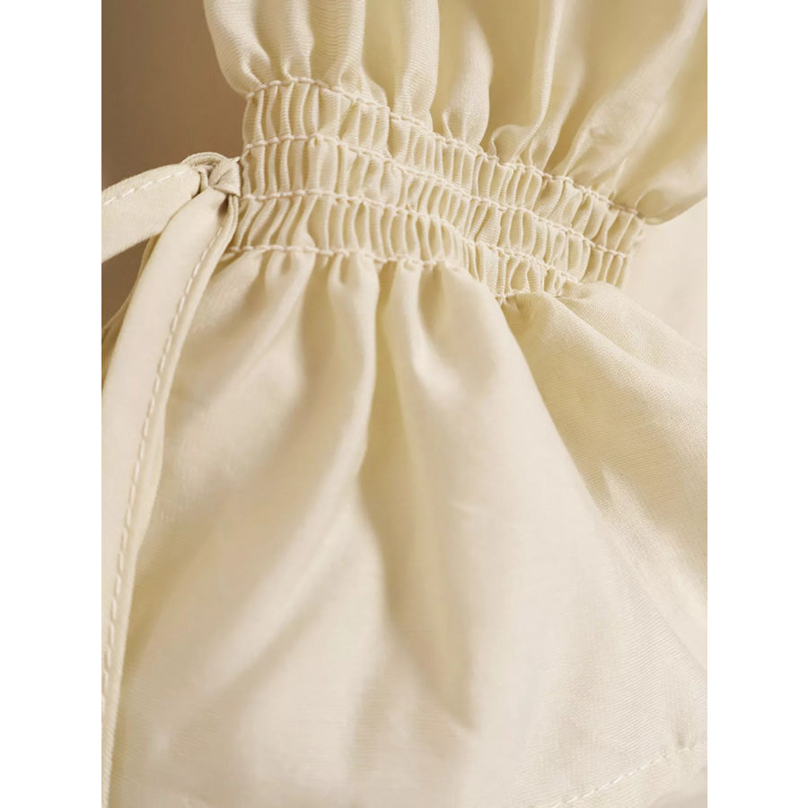 Ruffled Tie Front Blouse and Shorts Set Apparel and Accessories