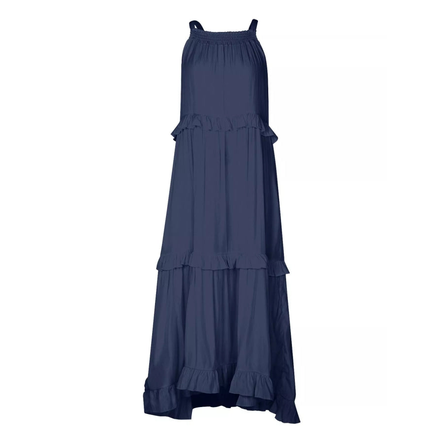 Ruffled Tiered Sleeveless Maxi Dress Apparel and Accessories