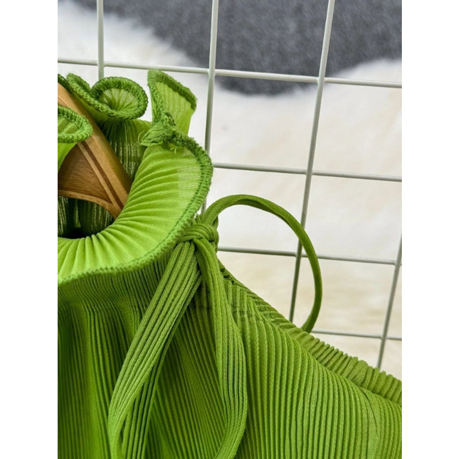 Ruffled Tiered Sleeveless Midi Dress Apparel and Accessories