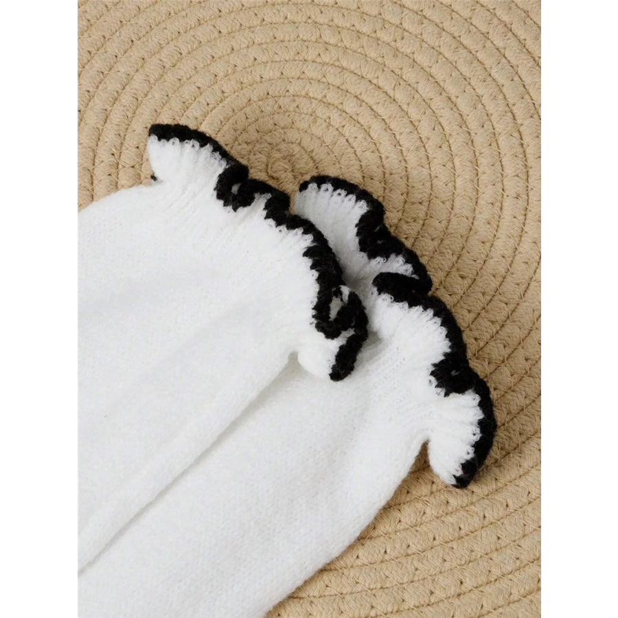 Ruffled Trim Button Front Sweater Apparel and Accessories