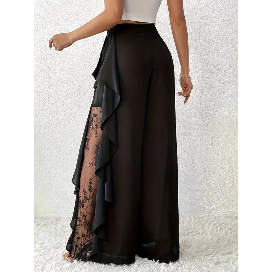 Ruffled Wide Leg Pants Apparel and Accessories