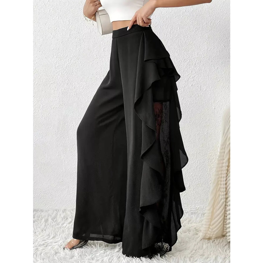 Ruffled Wide Leg Pants Apparel and Accessories