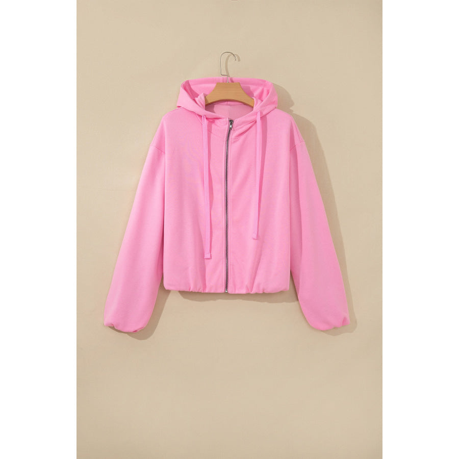 Sachet Pink Zip-up One Piece Long Sleeve Hoodie Tops/Sweatshirts & Hoodies