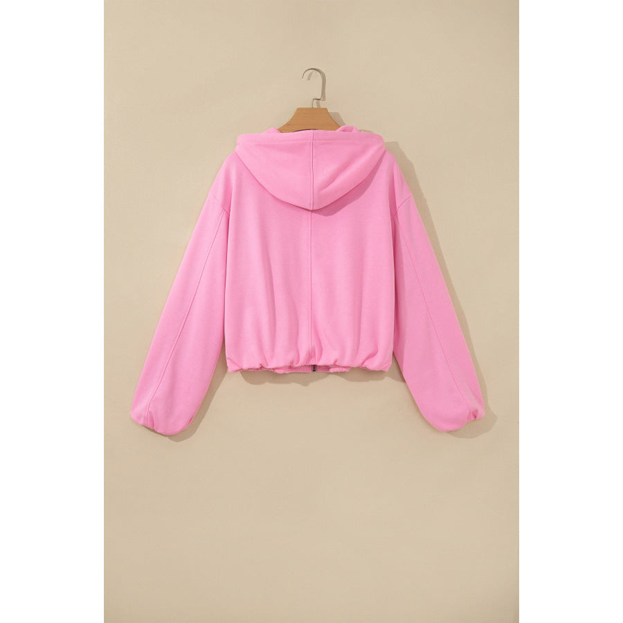 Sachet Pink Zip-up One Piece Long Sleeve Hoodie Tops/Sweatshirts & Hoodies