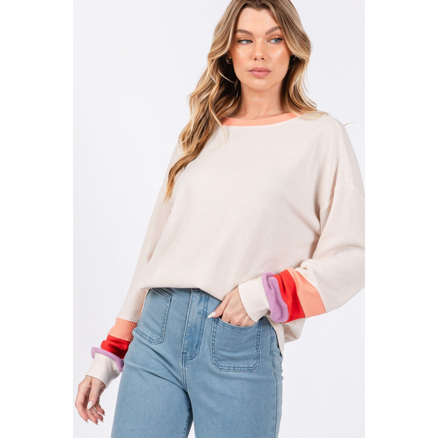 SAGE + FIG Color Block Waffle Knit T-Shirt Apparel and Accessories