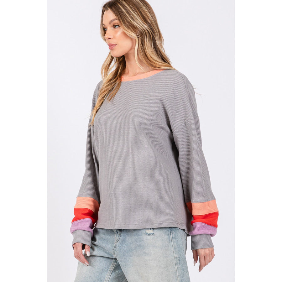 SAGE + FIG Color Block Waffle Knit T-Shirt Apparel and Accessories