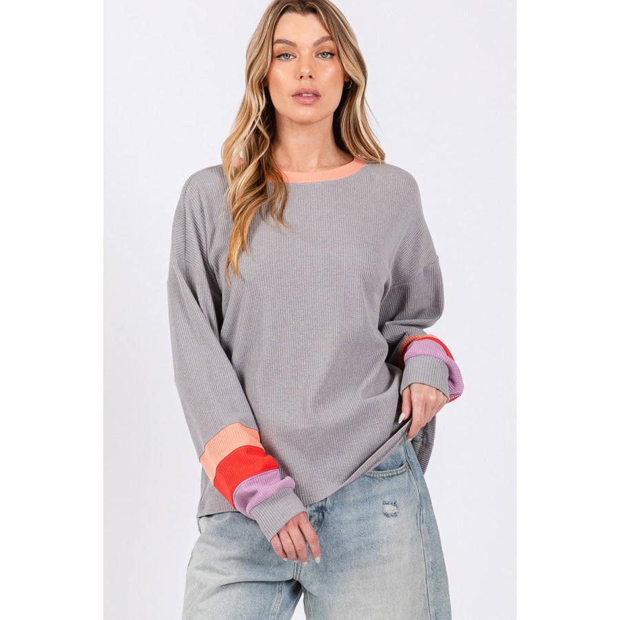 SAGE + FIG Color Block Waffle Knit T-Shirt Apparel and Accessories