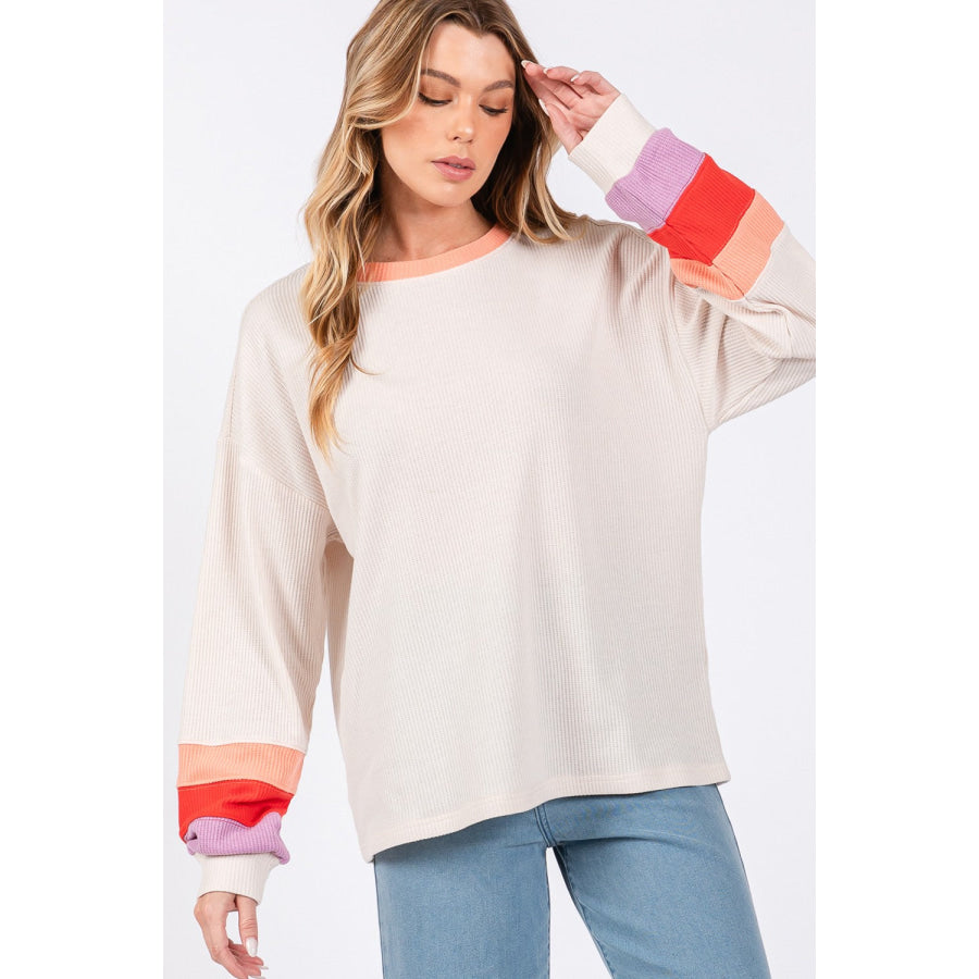 SAGE + FIG Color Block Waffle Knit T-Shirt Apparel and Accessories
