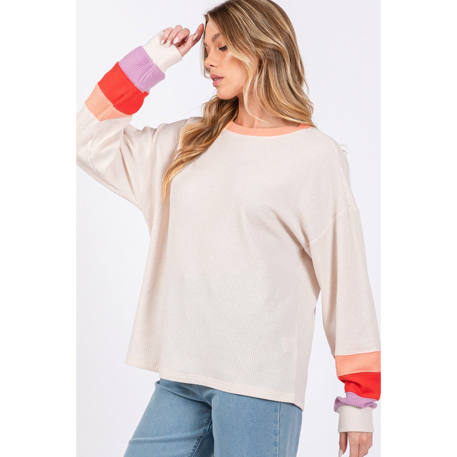 SAGE + FIG Color Block Waffle Knit T-Shirt Apparel and Accessories