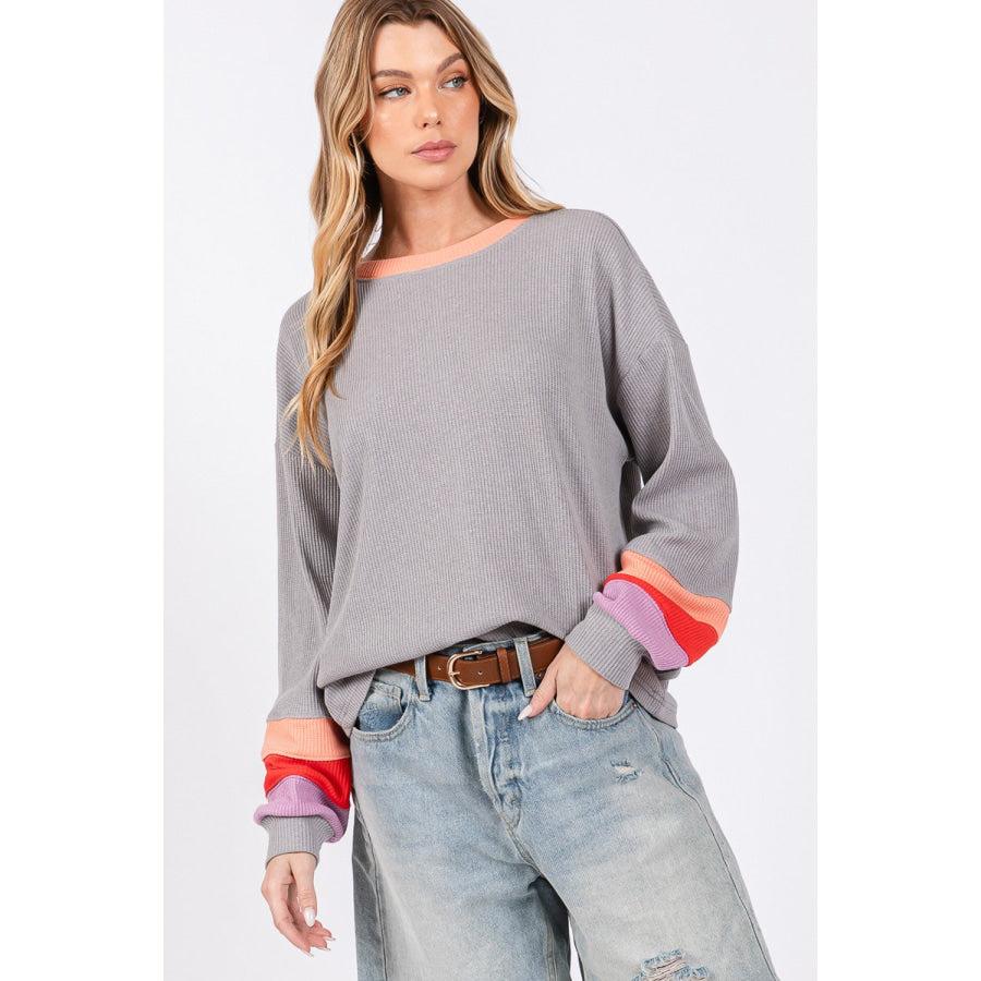 SAGE + FIG Color Block Waffle Knit T-Shirt Apparel and Accessories