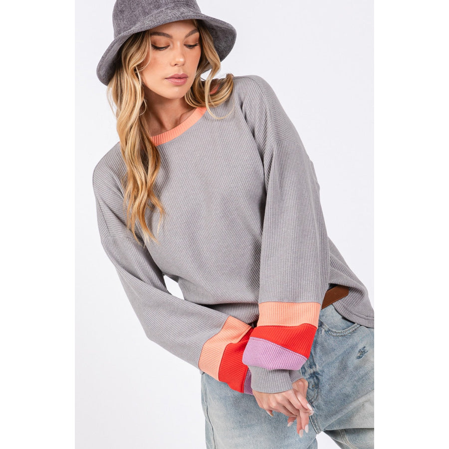SAGE + FIG Color Block Waffle Knit T-Shirt Apparel and Accessories