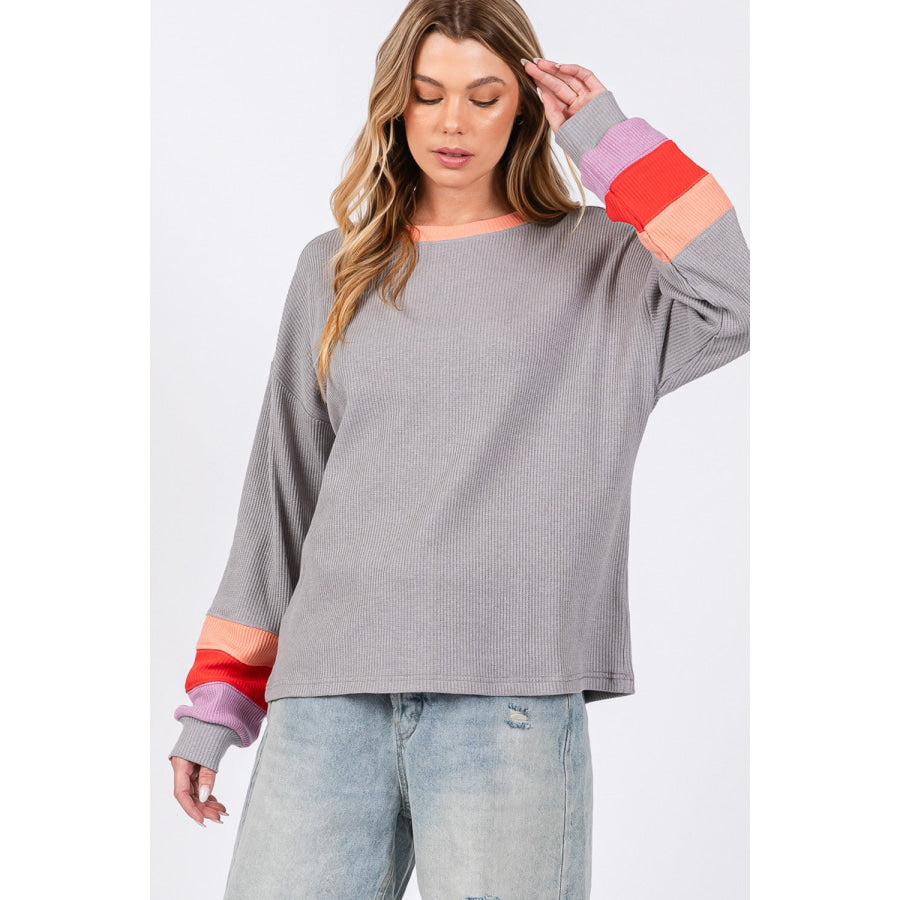 SAGE + FIG Color Block Waffle Knit T-Shirt Apparel and Accessories