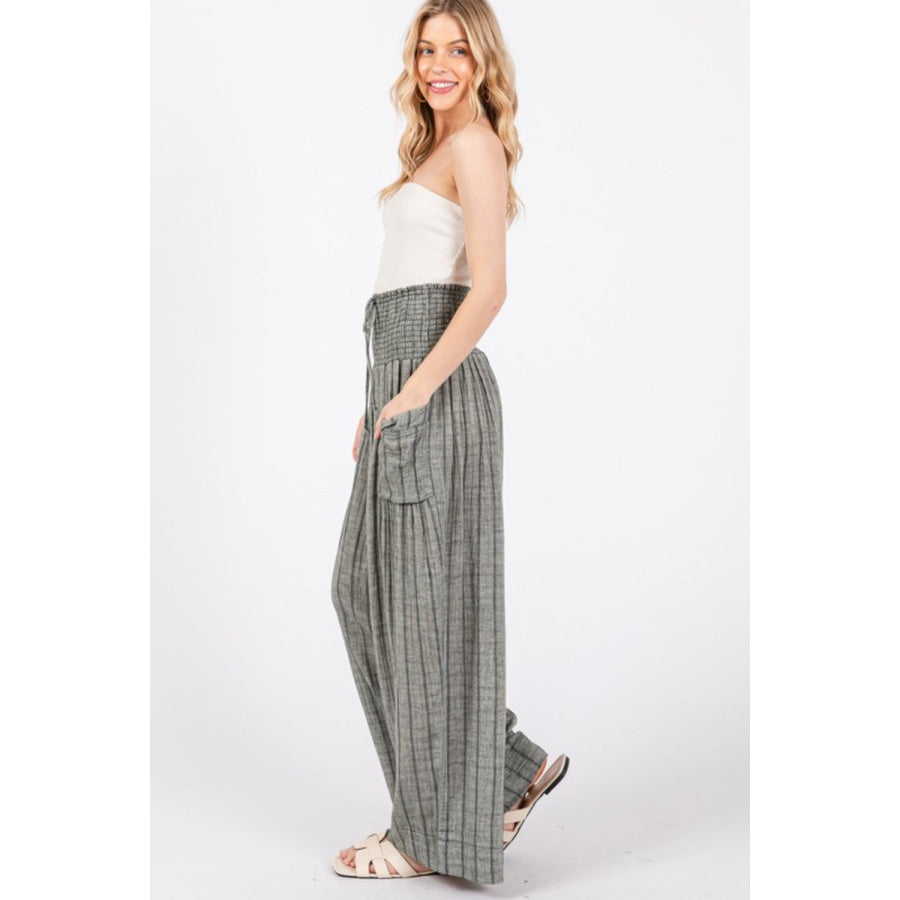 SAGE + FIG Cotton Gauze Wash Stripe Pants Apparel and Accessories