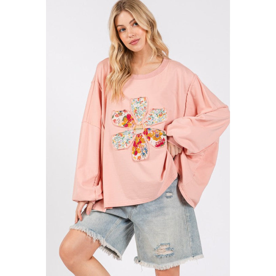 SAGE + FIG Flower Patch Dropped Shoulder Oversize Top Apparel and Accessories