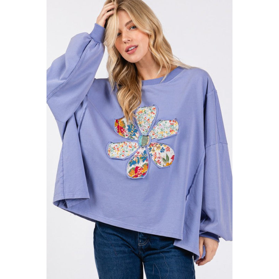 SAGE + FIG Flower Patch Dropped Shoulder Oversize Top Apparel and Accessories