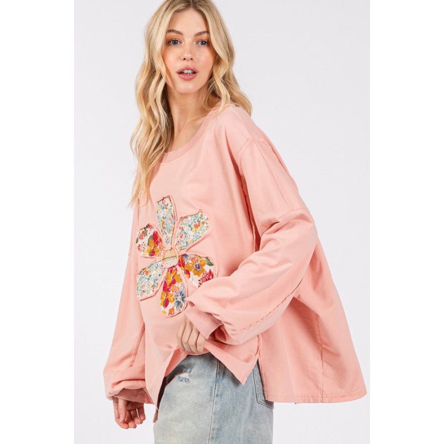 SAGE + FIG Flower Patch Dropped Shoulder Oversize Top Apparel and Accessories