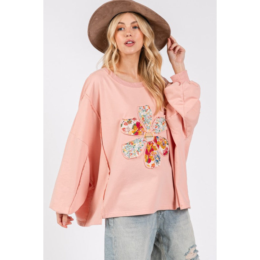 SAGE + FIG Flower Patch Dropped Shoulder Oversize Top Apparel and Accessories