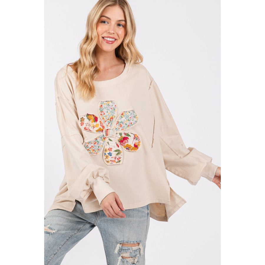 SAGE + FIG Flower Patch Dropped Shoulder Oversize Top Apparel and Accessories